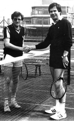 Mai 1983: Gerhard Stratthaus (r.), ehemaliger OB, mit Wolfgang Gekeler.