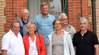 Die Kreativen des Brühler Künstlerforums (v. l.) Theo Stadtmüller, Heinz Claßen, Wal-traud Jehn, Wolfram Gothe, Cony Welcker, Winfried Rauscher und Wolfgang Potsch.