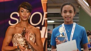 Siegerposen heute und gestern: 2006 (r.) blickt Malaika Mihambo nach dem Sieg beim Hallensportfest in Mannheim noch etwas schüchtern in die Kamera. 13 Jahre später ist sie die strahlende Sportlerin des Jahres.