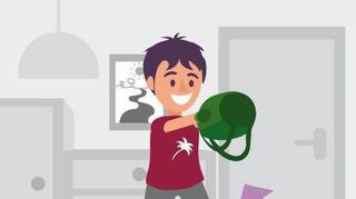 Schwingt den Rucksack nach hinten bis die gestreckten Arme die Beininnenseiten berühren und schwingt dann nach oben durch. Wenn sich der Rucksack auf Höhe der Schultern befindet, kehrt ihr die Bewegung aktiv wieder nach unten um. Die Beine sind dabei gebeugt, wenn der Rucksack nach unten geführt wird und werden ganz gestreckt, das Gesäß fest angespannt, wenn der Rucksack auf seinem Weg nach oben ist.