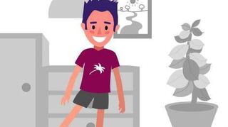 Die erste Übung fördert das Gleichgewicht, in dem wir uns sicher auf ein Bein stellen. Gerne kann man hier die Wand oder eine Stuhllehne zur Hilfe nehmen. Bei Gleichgewichtsübungen gilt immer: so viel Hilfe wie nötig, so wenig wie möglich.