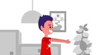 Wir stellen die Füße weit voreinander auf den Boden. Wer es schwieriger möchte, stellt die Füße auf eine gedachte Line voreinander ab. Die Arme werden nach vorne, etwa auf Schulterhöhe, ausgestreckt.