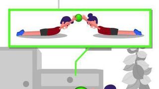 Auch hier ist die Übung am anspruchsvollsten, wenn jeder versucht, die Arme gestreckt und in der Luft zu halten.