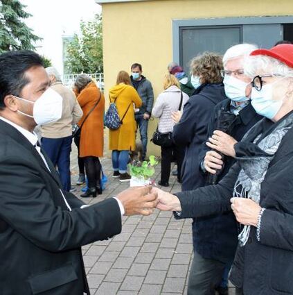Glückskleeblätter gibt’s zum Abschied.