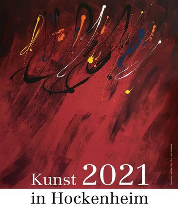 Im Original zwei mal zwei Meter groß: Josef Zahs’ Werk „Impressionen“ in Acryl und Mixedmedia bildet das Deckblatt des Kalenders „Kunst in Hockenheim“.