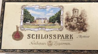 Der Deckel der „Schlosspark“-Zigarrenkiste, die sich in einem Schrank der alten Redaktion fand.