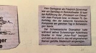 Ein Ausschnitt aus der Schwetzinger Zeitung aus dem Jahr 1987.
