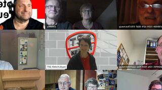 Skype macht den Vereinsstammtisch im Lockdown möglich – die Ketscher Vereine waren vielzählig vertreten, auf den Screenshot der virtuellen Zusammenkunft passen nicht mal alle Teilnehmer drauf.
