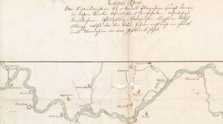 Der Rheinverlauf um 1760 listet die damaligen „Rheinfahrden Nehmlich zu Knaudenheim, Philipsburg, Rheinhausen, Lussheim, Ketsch, Altripp aber Von Vielen Jahren nicht mehr im Standt. undt Mannheim, wo eine Schiffbrück stehet“ auf.
