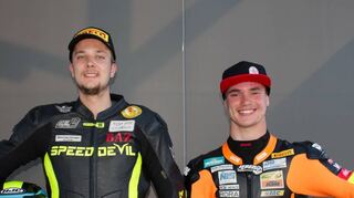 Der Hockenheimer Nicolai Kraft (links) und Dirk Geiger (Mannheim) erlebten ein erfolgreiches Wochenende im Motodrom. Kraft nutzte es als IDM-Vorbereitung.