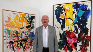 Dr. Manfred Fuchs zeigt seine Werke – Collagen aus Plakat-Abrissen und abstrakte Malerei – im Xylon-Museum. Der Erlös der Ausstellung wird dem Skulpturengarten Heidelberg zugedacht.