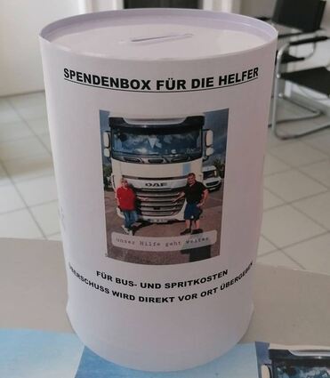 Eine Spendenbox für die Aktion steht in der Krankengymnastik-Praxis Arne Knuth in der Luisenstraße.