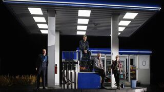 Die Vier von der Tankstelle (von links): Matthias Breitenbach, László Branko Breiding, Patrick Schnicke und Christoph Bornmüller.
