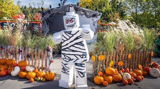 Tausende Kürbisse, zig metergroße Spinnennetze, Vogelscheuchen, Strohballen und so manche Mumie begegnen den Besuchern auf ihrem Weg durch das Legoland Deutschland im Oktober.