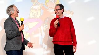 Kurt Langbein (l.) und Bürgermeister Ralf Göck sprechen über die verschiedenen Lebensformen im Film.