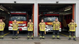 Sechs neue Atemschutzkräfte stehen der Brühler Feuerwehr für den Ernstfall zur Verfügung (v. l.): Lukas Wolz, Lars Wiloth, Leon Müller, Moritz Willer, Nico Seibert und Timothy Faber.