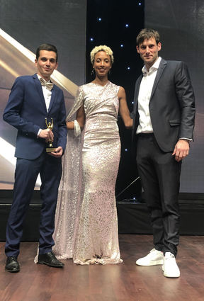 Morten Angstmann (v. l.), Malaika Mihambo und Uwe Gensheimer.