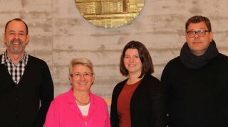 Für eine ereignisreiche Zukunft: Vorsitzender Armin Wolf (v. l.), die stellvertretende Vorsitzende Sieglinde Pietsch und Geschäftsführerin Lisa-Marie Regitz freuen sich über den neuen Dirigenten Thomas Brost.