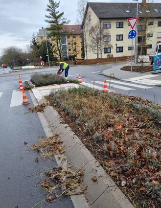 Die Grünanlage am Kreisel wird ebenfalls auf Vordermann gebracht.