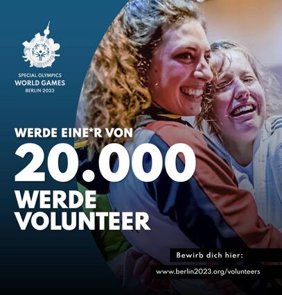 Mit diesem Logo werben die Special Olympics um Volunteers für die Weltspiele 2023.