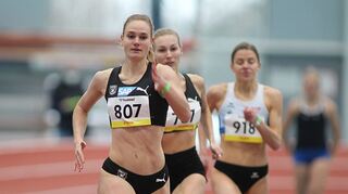 Hannah Mergenthaler – hier auf dem Weg zum süddeutschen Titel – bereitet sich auf die deutschen Hallentitelkämpfe am Wochenende vor.