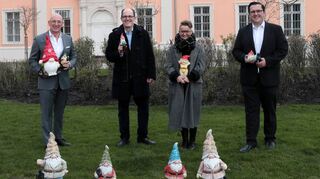 Haben schon mal ihre Zipfelmützen-Lieblinge mitgebracht: Michael Hörrmann (v. l.), Frank Krawczyk, Sandra Moritz und Manuel Liehr.