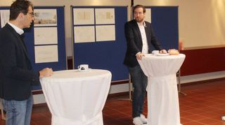 Der grüne Staatsminister und Landtagsabgeordnete Dr. Andre Baumann (l.) und CDU-Landtagsmitglied Andreas Sturm (M.) sind der Gesprächseinladung von Bürgermeister Nils Drescher gefolgt.