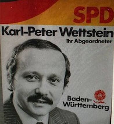 Karl-Peter Wettstein holt bei der Landtagswahl 1972 in Plankstadt für die SPD fast 46 Prozent der Stimmen. Um die Selbstständigkeit seiner Heimatgemeinde macht sich der Abgeordnete danach in besonderem Maße verdient.