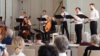 Das Ensemble „The Present“ beim Auftritt im Schloss.