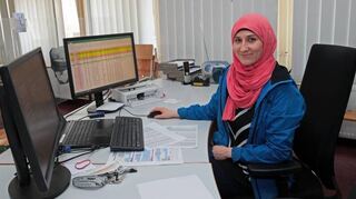 Lisa Thielsch arbeitet in der Flüchtlingsaufnahme auf dem Kasernenareal.