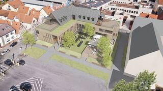 So sah 2019 ein erster Architektenentwurf für das Rothacker’sche Haus aus. Mittlerweile hat sich die Stadt von solchen Dimensionen verabschiedet.