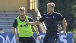 Marcel Seegert (rechts) behauptet sich gegen Dominik Martinovic.