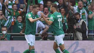 Werders Sturmduo Niclas Füllkrug (re.) und Marvin Ducksch begeisterte in der 2. Liga die Bremer Fans.