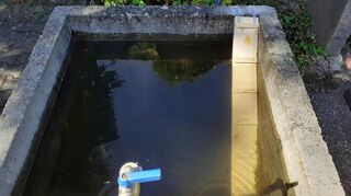 Tiere, die in den Brunnen fallen, können auf der vom Bauhof gefertigten Treppe wieder hinausklettern.