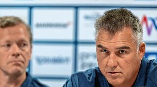 Geschäftsführer Matthais Binder (r.) und Sportmanager Jan-Axel Alavaara haben das gleiche Ziel: Die SAP Arena wieder mit Fans zu füllen.