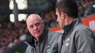 Adler-Cheftrainer Bill Stewart und Co-Trainer Marcel Goc (Achivbild)