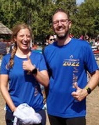 Die beiden Triathloneinsteiger des Schwimmvereins Hellas, Madeleine Bischoff und Markus Goldhorn, sind mit ihrem sportlichen Ergebnis in Lorsch sehr zufrieden.