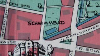 Das damalige Heringsbad ist in diesem alten Schwetzinger Stadtplan als Schwimmbad abgebildet und genannt.