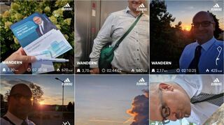 Für seine (Wahlkampf-)Wanderungen durch Oftersheim verwendet der Amtsinhaber eine App für das Smartphone.