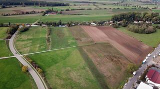 Hier sollten schnellstmöglich Hockenheimer Firmen ihre Expansionspläne umsetzen können: Die Stadt will die Erschließung des Geländes zwischen den Straßen Im Auchter-grund (links), Mörscher Weg (rechts unten) und Hinter den Bergen (oben von links nach rechts) zügig beginnen. Das RP schweigt aber bislang zum Antrag.