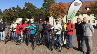 Die Teilnehmer des E-Bike-Trainings des SPD Ortsvereins mit der Verkehrswacht Rhein-Neckar.