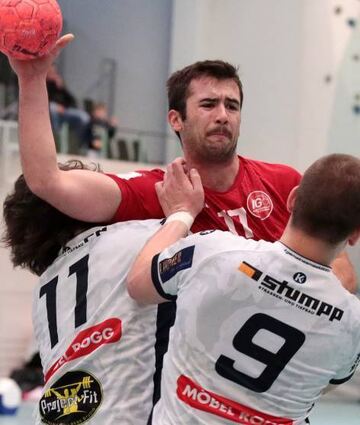 Bastian Seitz trifft für die HG Oftersheim/Schwetzingen gegen die JSG Balingen/Weilstetten sieben Mal.