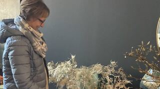 Besucherin Beate Widenka bestaunt den attraktiven Adventsschmuck, der im Seehotel präsentiert wird.