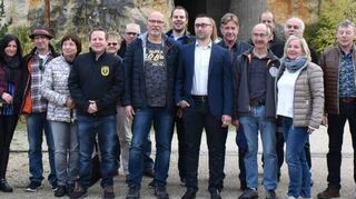 Besuch im Steinbruch von Euville: die Mitglieder der Schützenvereine von Hockenheim und Commercy.