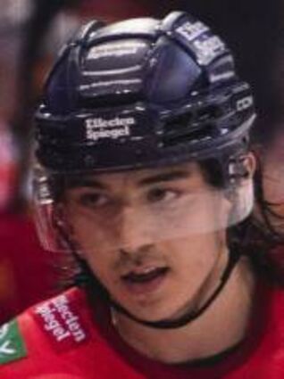 Eishockey: DEL, Düsseldorfer EG - Eisbären Berlin, Hauptrunde, 57. Spieltag, ISS Dome. Düsseldorfs Torschütze Daniel Fischbuch jubelt nach seinem Treffer zum 2:2 Ausgleich. +++ dpa-Bildfunk +++