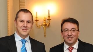 Dirk Borgartz hier bei einer Veranstaltung im Jahr 2010 mit SZ-Chefradakteur Jürgen Gruler.