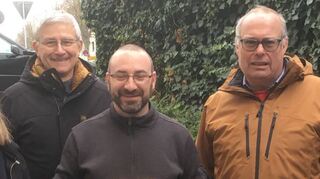 Freuen sich über die Spende an „Appel + Ei“: Susanne Muth (v.l.), Alfred Neubrand, Alexander Schweitzer und Peter Schwab.