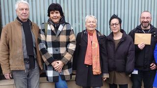 Das Bild zeigt von rechts: Elfriede Fackel- Kretz- Keller, Alexander Schweitzer, Alise Pljevljak, Uschi Lenz und Karl Rupp. Nicht auf dem Bild Carsten Petzold