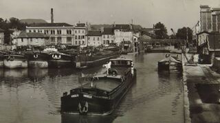 Die „Angelo“, die am Kriegsende nahe Ketsch zwangshavarierte, ist hier 1950 bei Nancy zu sehen.
