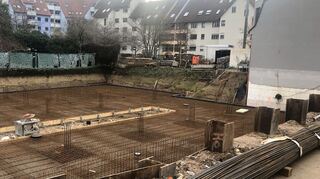 Blick in die Baugrube.